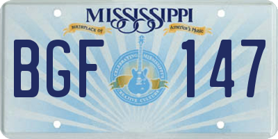 MS license plate BGF147