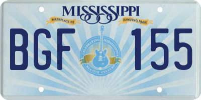 MS license plate BGF155