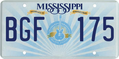 MS license plate BGF175