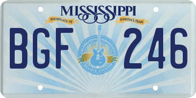 MS license plate BGF246