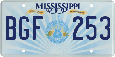 MS license plate BGF253