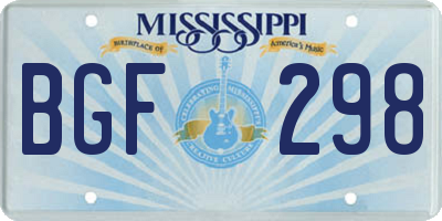 MS license plate BGF298