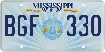 MS license plate BGF330