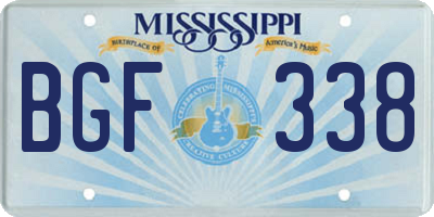 MS license plate BGF338