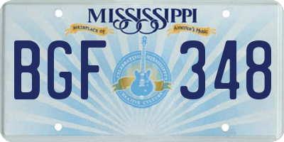 MS license plate BGF348