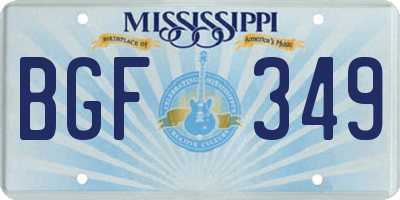 MS license plate BGF349