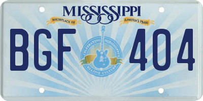 MS license plate BGF404