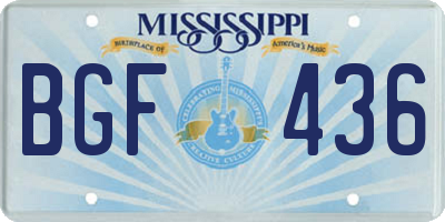 MS license plate BGF436