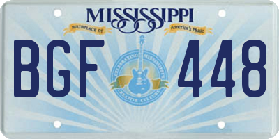 MS license plate BGF448