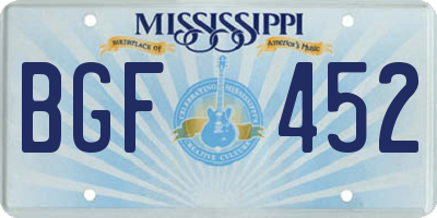 MS license plate BGF452