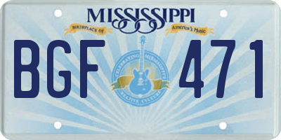 MS license plate BGF471