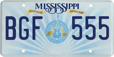 MS license plate BGF555