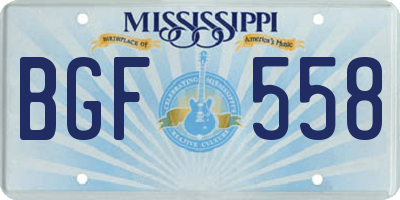 MS license plate BGF558