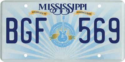 MS license plate BGF569