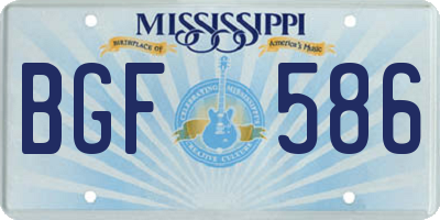 MS license plate BGF586
