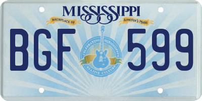 MS license plate BGF599