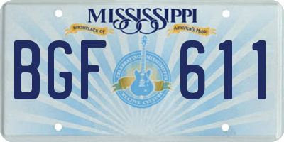MS license plate BGF611