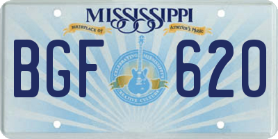 MS license plate BGF620