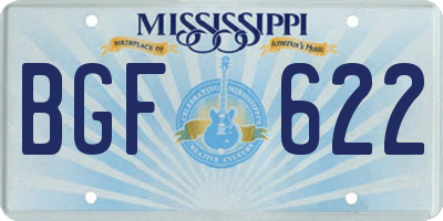 MS license plate BGF622