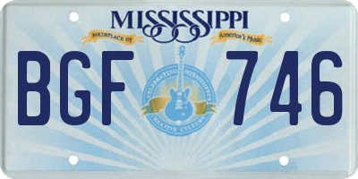 MS license plate BGF746