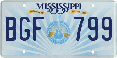 MS license plate BGF799