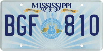 MS license plate BGF810