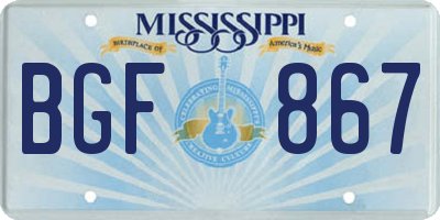 MS license plate BGF867