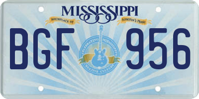 MS license plate BGF956