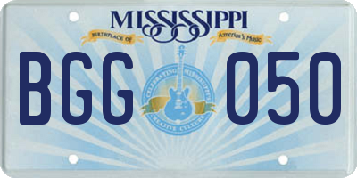 MS license plate BGG050