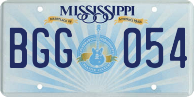 MS license plate BGG054