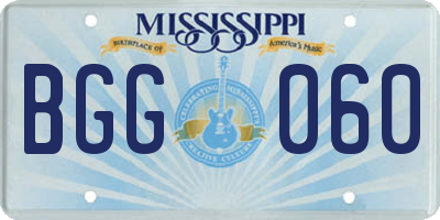 MS license plate BGG060