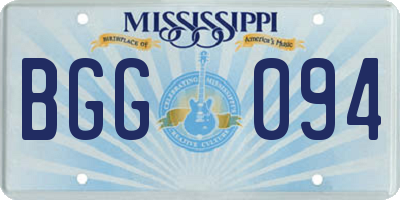 MS license plate BGG094