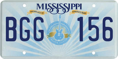 MS license plate BGG156
