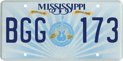 MS license plate BGG173