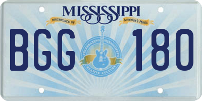 MS license plate BGG180