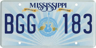 MS license plate BGG183