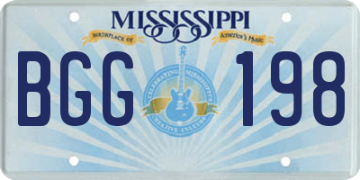 MS license plate BGG198