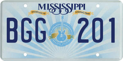 MS license plate BGG201