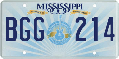 MS license plate BGG214