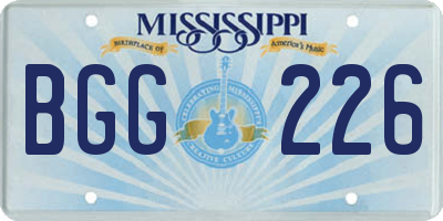 MS license plate BGG226
