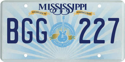 MS license plate BGG227