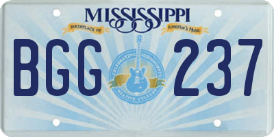 MS license plate BGG237