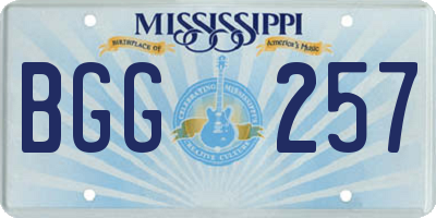 MS license plate BGG257