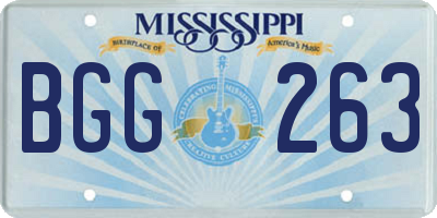 MS license plate BGG263