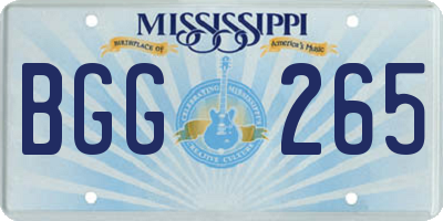 MS license plate BGG265