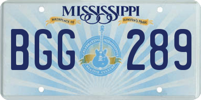 MS license plate BGG289