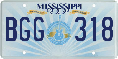 MS license plate BGG318