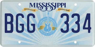 MS license plate BGG334