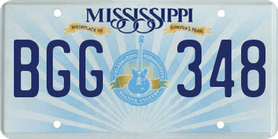 MS license plate BGG348