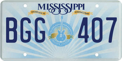 MS license plate BGG407